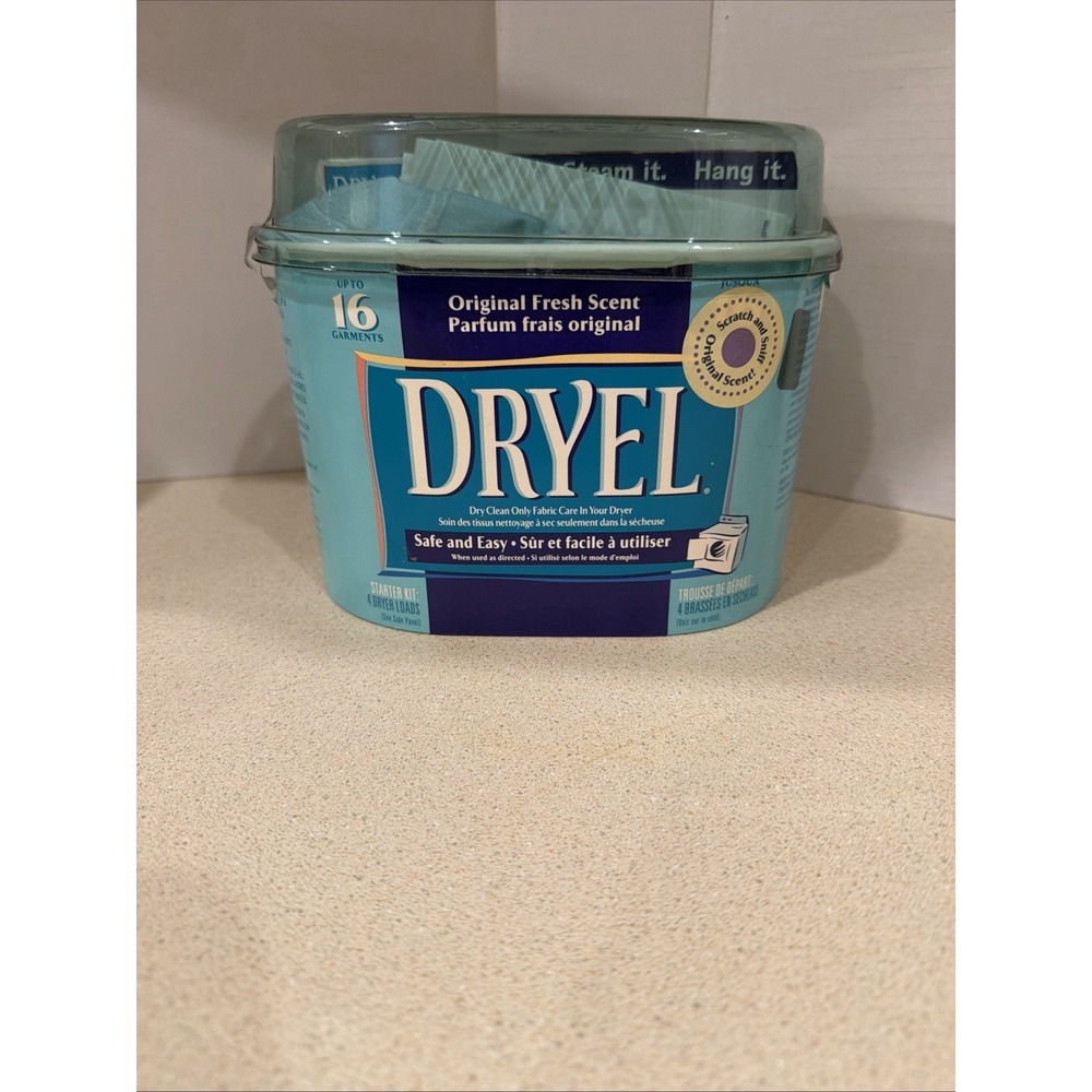 Vtg Dryel At Home Dry Cleaning Starter Kit 16 Garments 4 Loads 1997 COMPLETE